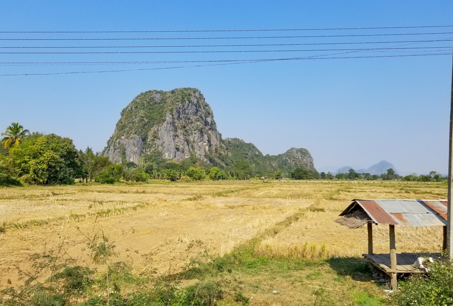 Rice Field and Rock Formation