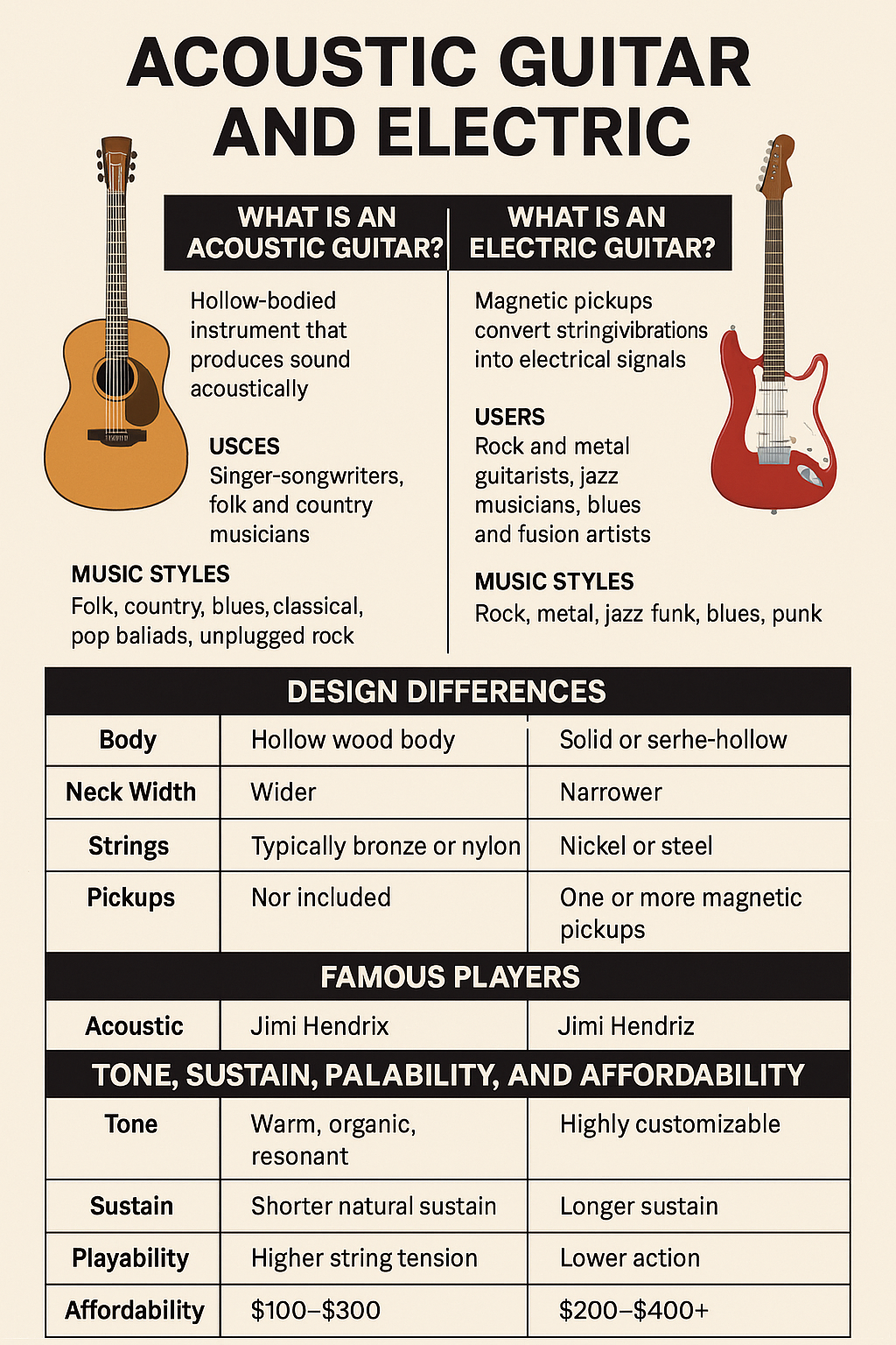 Electric Vs Acoustic Guitars
