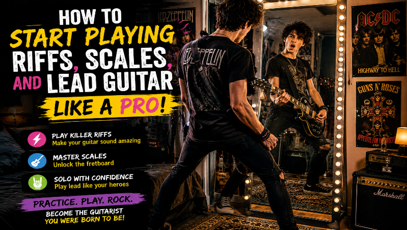 How to Start Playing Riffs, Scales, and Lead Guitar Like a PRO!